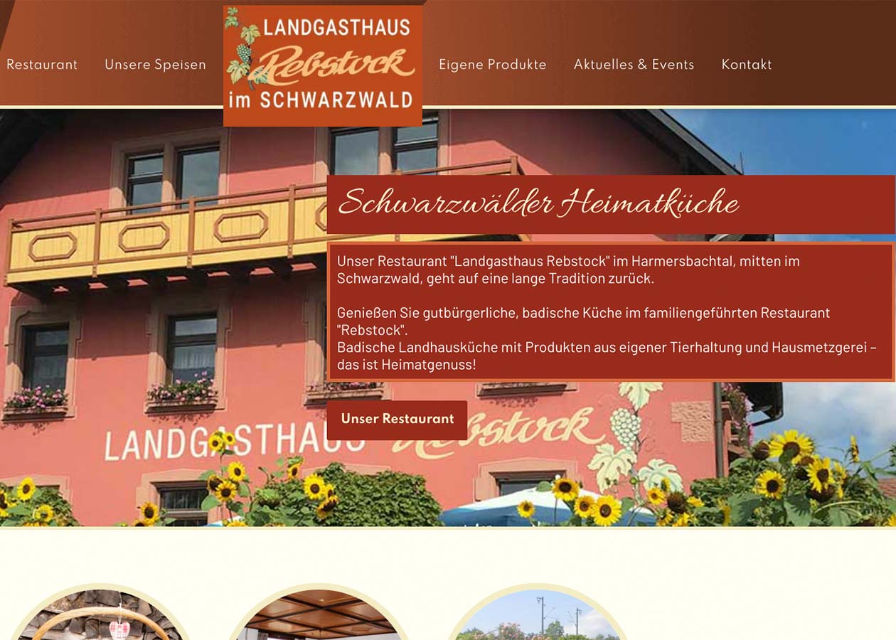 screenshot Gasthaus Homepage